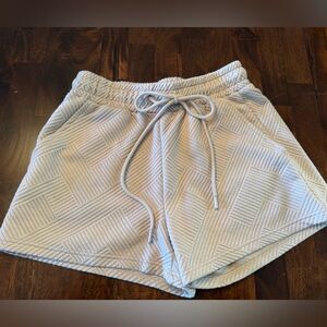 See and Be Seen Taupe Geometric Textured Knit Shorts